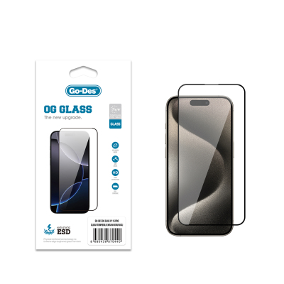 Apple iPhone 15 Pro Go Des OG Glass Antistatic Tempered Glass Screen Protector Şeffaf