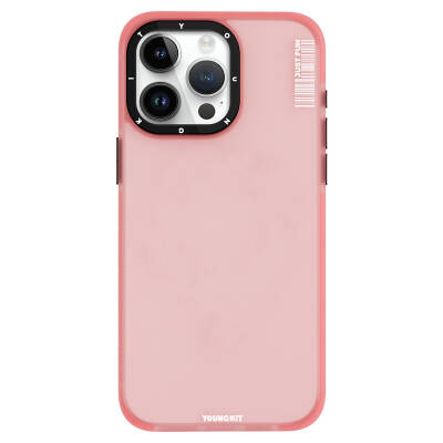 Apple iPhone 15 Pro Kılıf Buzlu Mat Tasarım Youngkit Colored Sand Serisi Kapak Pembe