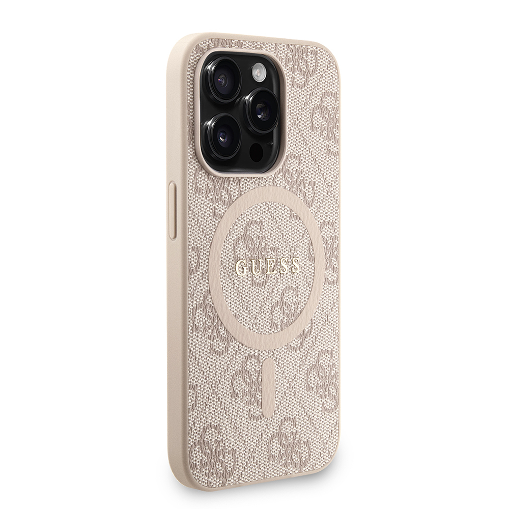 Apple iPhone 15 Pro Kılıf Guess Orjinal Lisanslı M-safe Şarj Özellikli PU Deri Bilek Askı İpli Yazı Logolu Kapak - 13