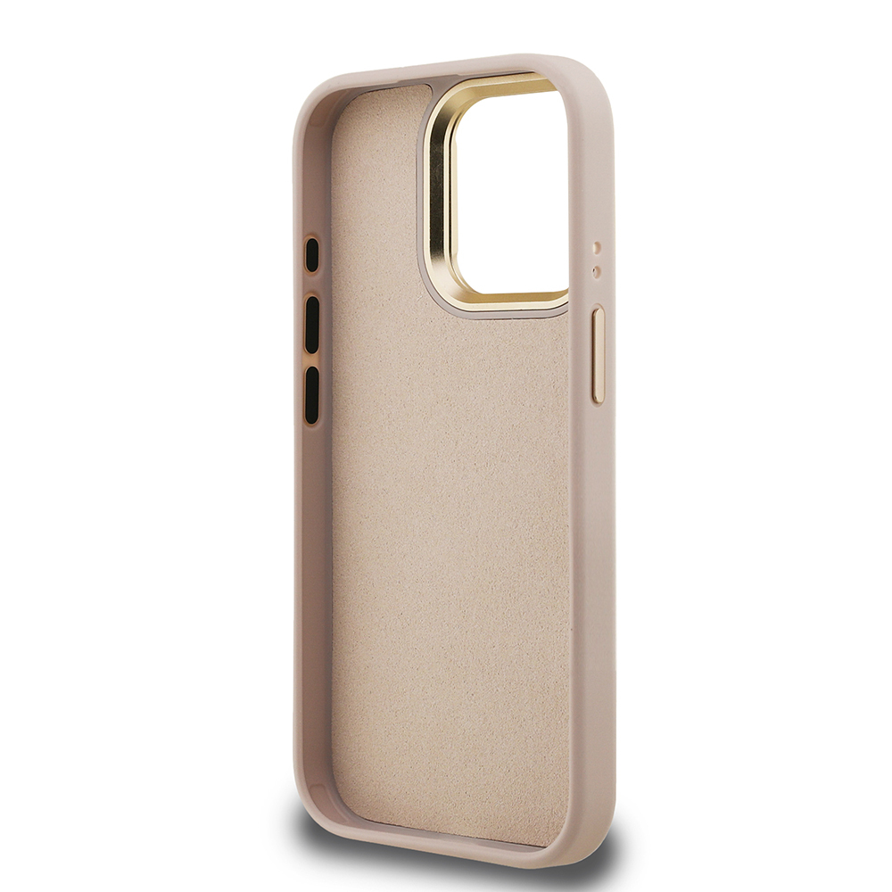 Apple iPhone 15 Pro Kılıf Guess Orjinal Lisanslı PU Deri 4G Desenli Metal Büyük 4G ve Yazı Logolu Kamera Standlı Kapak - 17