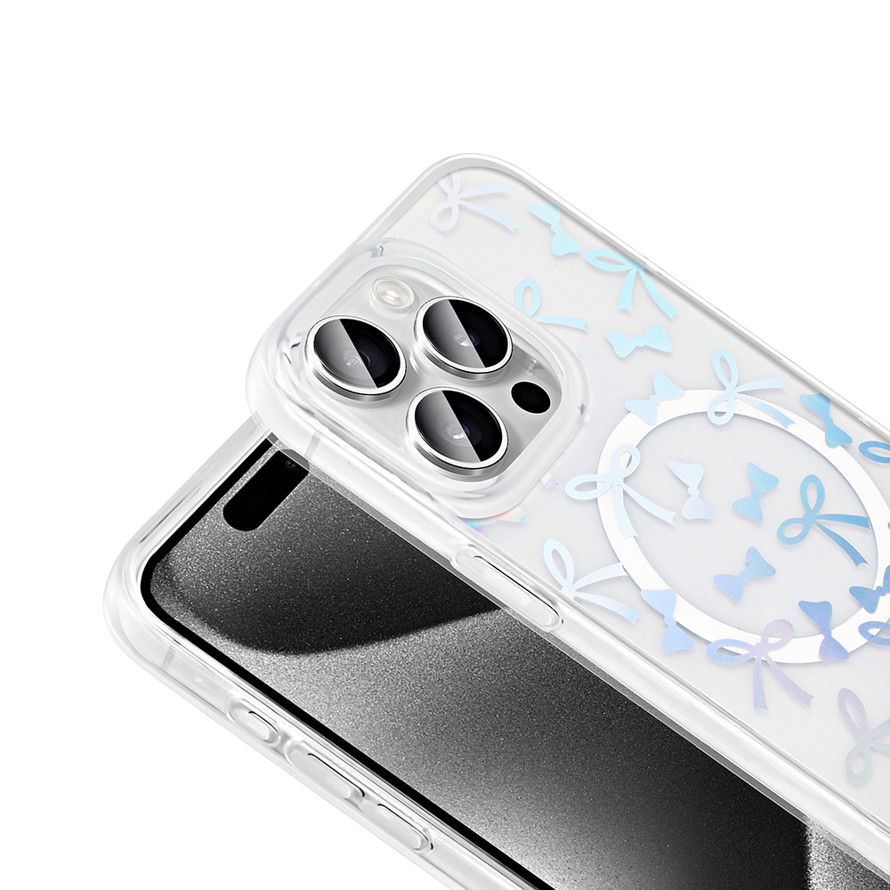 Apple iPhone 15 Pro Kılıf M-Safe Şarj Özellikli Şeffaf Zore Folk Sert Kapak - 16