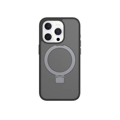 Apple iPhone 15 Pro Kılıf Magsafe Şarj Özellikli Yüzük Standlı Lisanslı Switcheasy Magstand-M Kapak Siyah