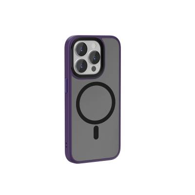 Apple iPhone 15 Pro Kılıf Wiwu FGG-011 Magsafe Şarj Özellikli Kamera Korumalı Kapak Mor