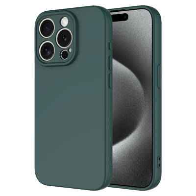 Apple iPhone 15 Pro Kılıf Zore Mara Lansman Kapak Koyu Yeşil