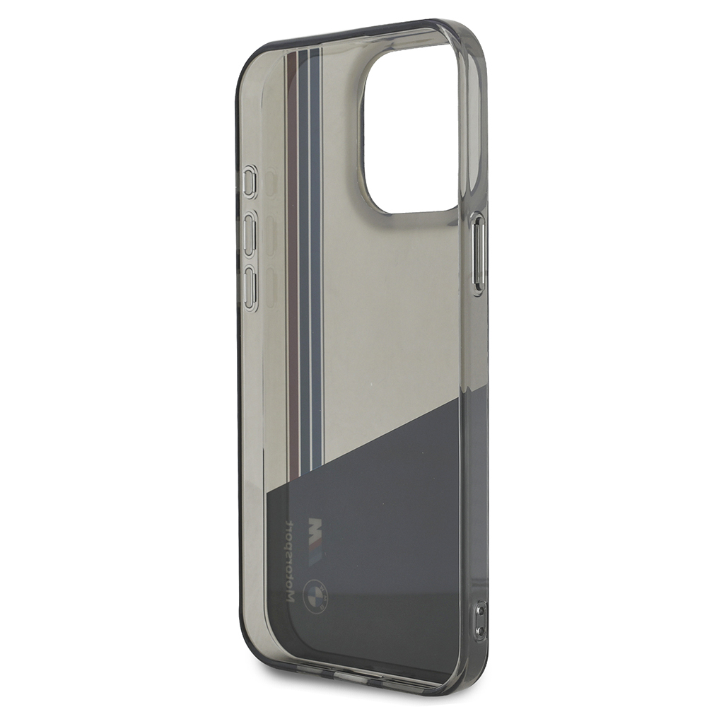 Apple iPhone 15 Pro Max Case BMW Original Licensed Semi-Transparent M Design Striped Cover - 8