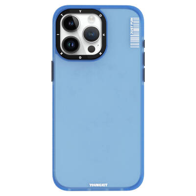 Apple iPhone 15 Pro Max Case Frosted Matte Design Youngkit Colored Sand Series Cover Blue