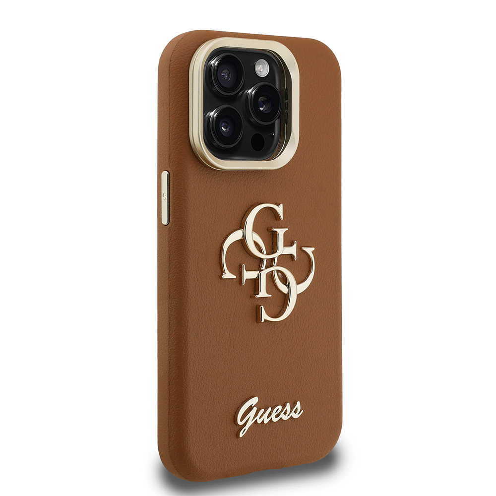 Apple iPhone 15 Pro Max Case Guess Original Licensed Grained Text Logo Camera Stand Cover - 8