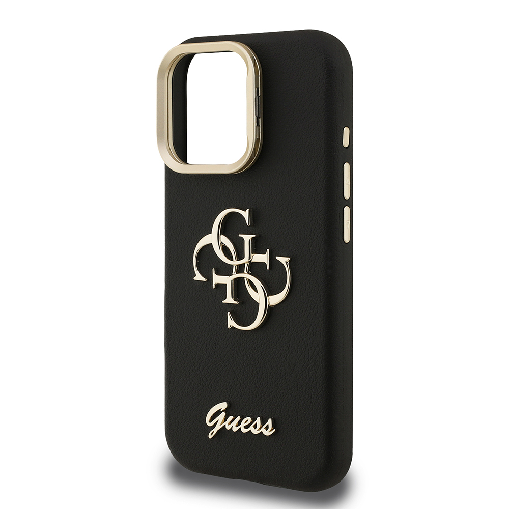 Apple iPhone 15 Pro Max Case Guess Original Licensed Grained Text Logo Camera Stand Cover - 17