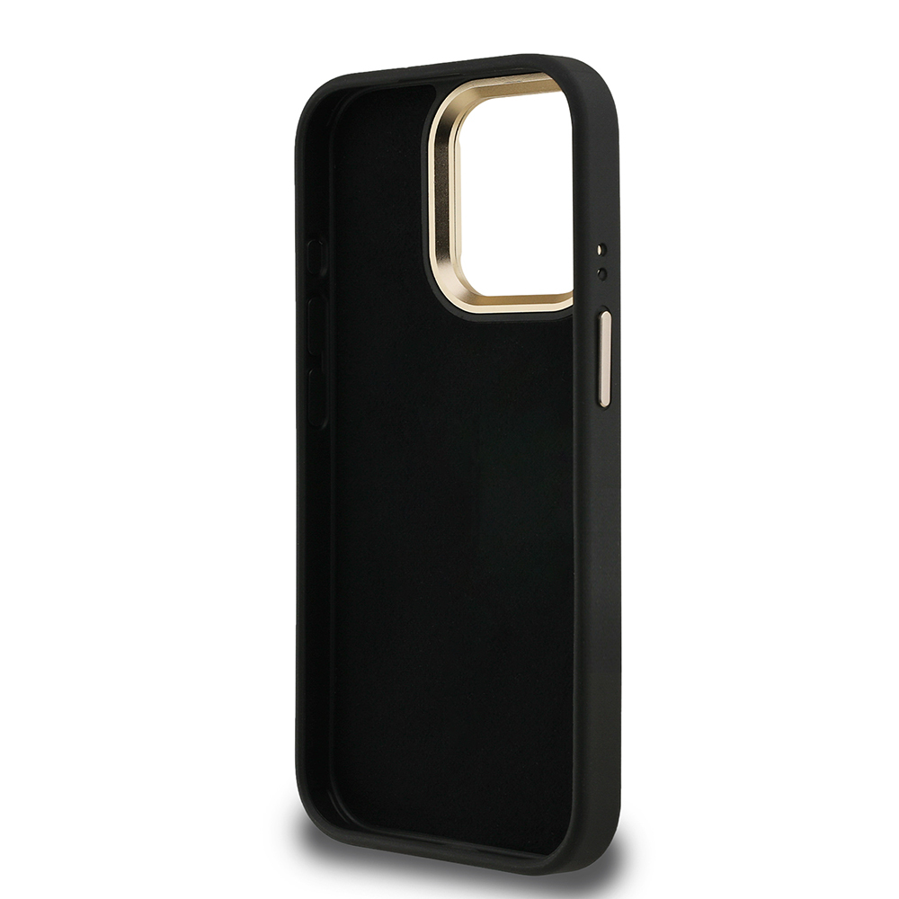 Apple iPhone 15 Pro Max Case Guess Original Licensed PU Leather 4G Patterned Metal Big 4G and Text Logo Camera Stand Cover - 18
