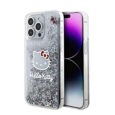 Apple iPhone 15 Pro Max Case Hello Kitty Original Licensed Iconic Liquid Glitter Cover Colorless