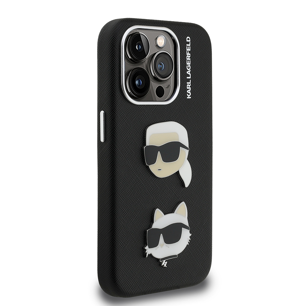 Apple iPhone 15 Pro Max Case Karl Lagerfeld Original Licensed K&C Heads Pins Cover - 6