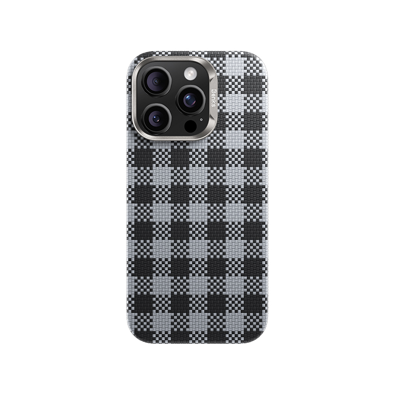 Apple iPhone 15 Pro Max Case M-safe Charging Feature Plaid Design Benks ArmorVichy Kevlar Cover - 3