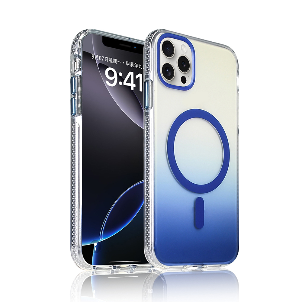 Apple iPhone 15 Pro Max Case M-safe Charging Feature Transparent Color Transition Zore Toros Cover - 2