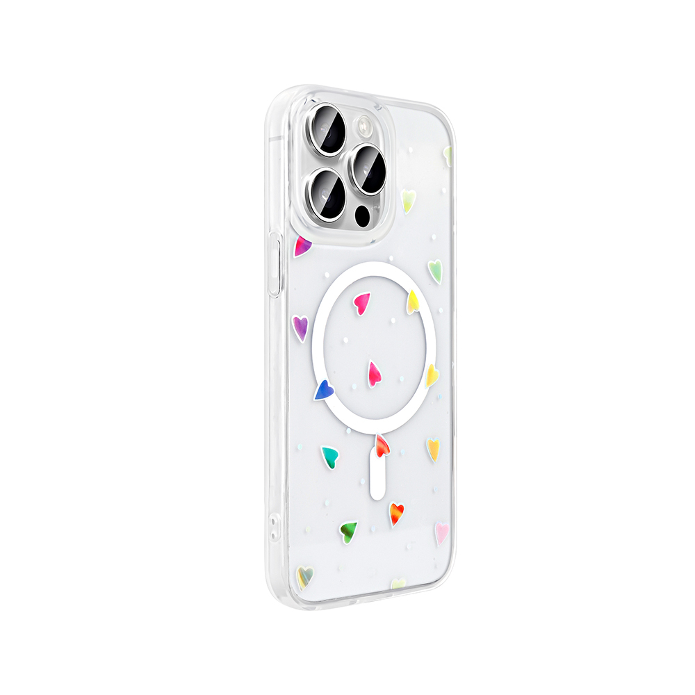 Apple iPhone 15 Pro Max Case M-Safe Charging Transparent Zore Folk Hard Cover - 10
