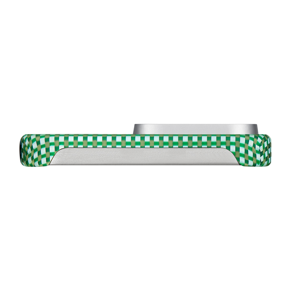 Apple iPhone 15 Pro Max Case Magsafe Charging Feature Aramid Fiber Pitaka Ultra-Slim Classic Series Forest Green Cover - 6