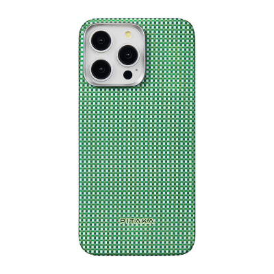 Apple iPhone 15 Pro Max Case Magsafe Charging Feature Aramid Fiber Pitaka Ultra-Slim Classic Series Forest Green Cover Green