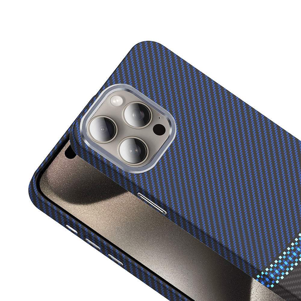 Apple iPhone 15 Pro Max Case Magsafe Charging Feature Carbon Fiber Look Zore Gros Cover - 15
