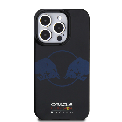 Apple iPhone 15 Pro Max Case Redbull Original Licensed Magsafe Charging Featured IML Double Bull Printed Hard PC Cover Navy blue