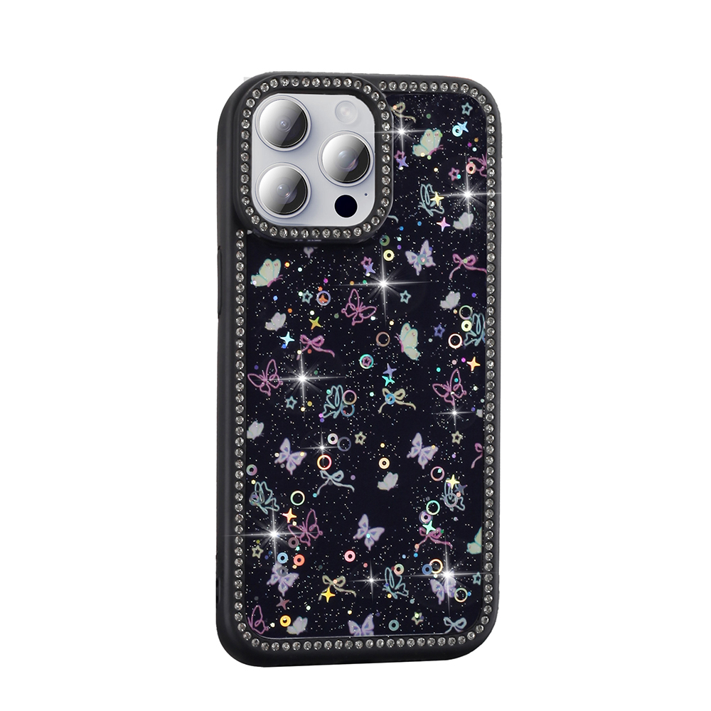 Apple iPhone 15 Pro Max Case Stone and Glitter Design Zore Azra Cover - 6