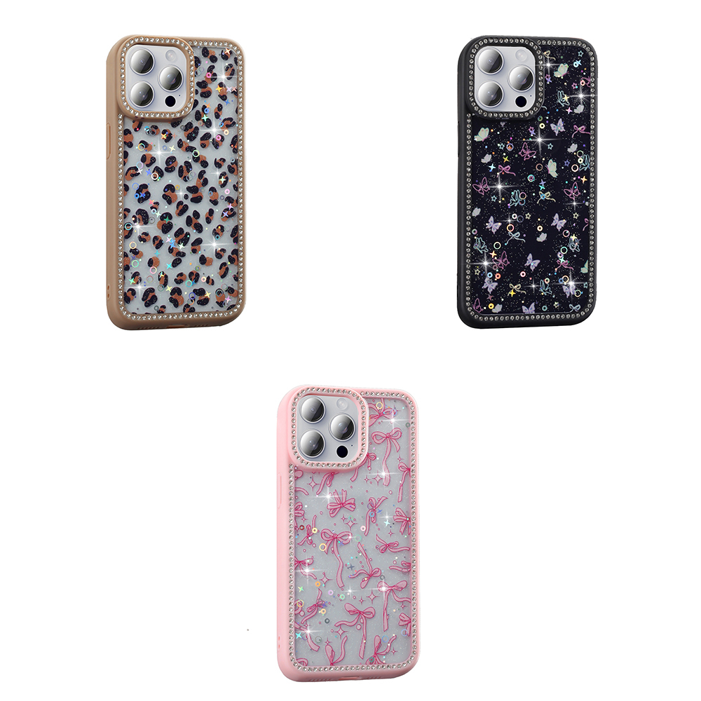 Apple iPhone 15 Pro Max Case Stone and Glitter Design Zore Azra Cover - 11