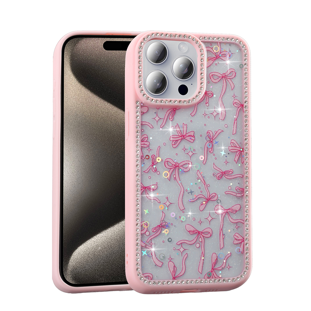 Apple iPhone 15 Pro Max Case Stone and Glitter Design Zore Azra Cover - 4