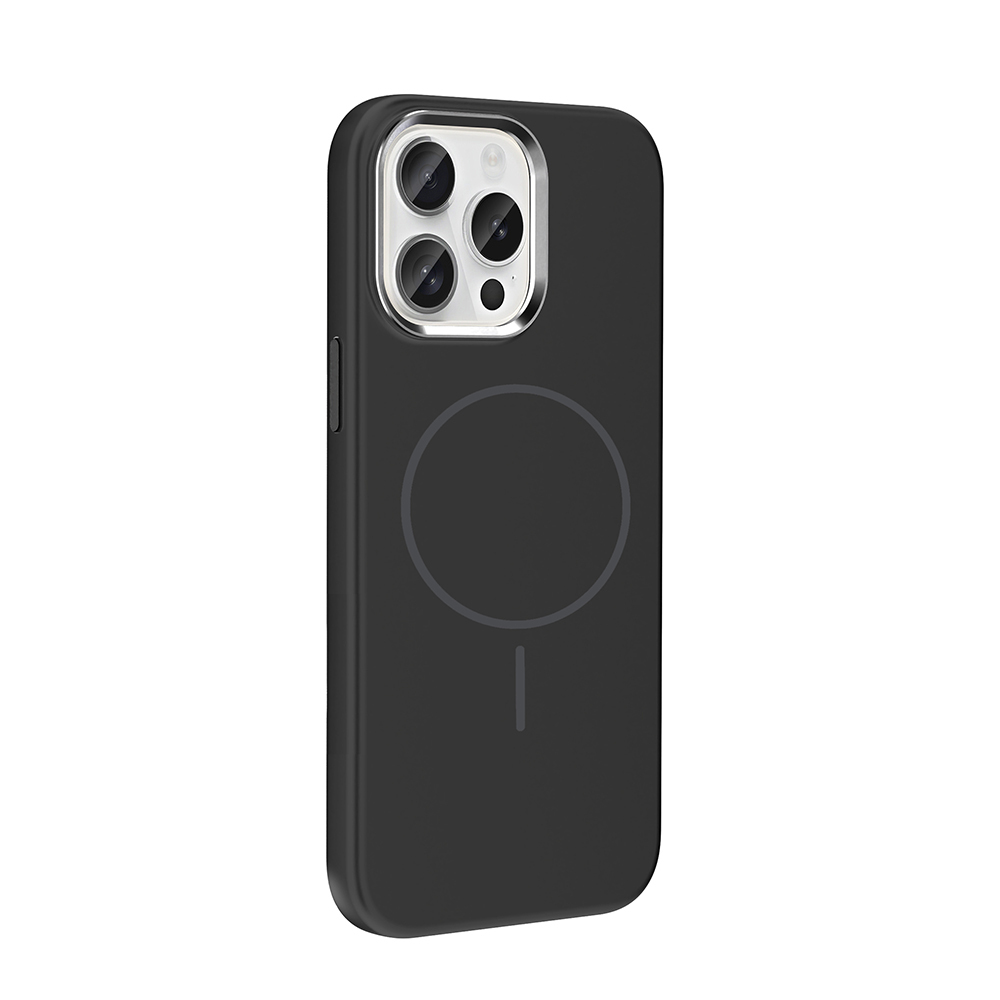 Apple iPhone 15 Pro Max Case with M-Safe Charging Feature, Metal Camera Frame, Zore Edi Silicone Cover - 15