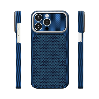 Apple iPhone 15 Pro Max Case with M-Safe Charging Feature, Zore Paris Nexel Hard PC Cover Navy blue