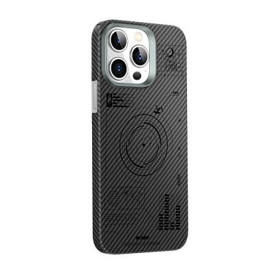 Apple iPhone 15 Pro Max Case Wiwu KJZ-017 Carbon Fiber 600D Explore Cover Black