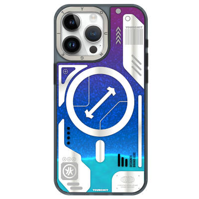 Apple iPhone 15 Pro Max Case YoungKit Galaxy Series Cover with Magsafe Charging Feature Blue