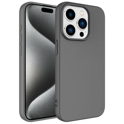 Apple iPhone 15 Pro Max Case Zore LSR Launch Cover Dark Grey