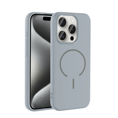 Apple iPhone 15 Pro Max Case Zore Meta Cover with M-safe Charging Feature Titanyum-Gri