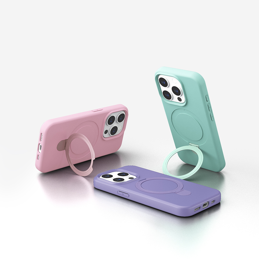 Apple iPhone 15 Pro Max Case Zore Samara Cover with M-safe Charging Stand - 8