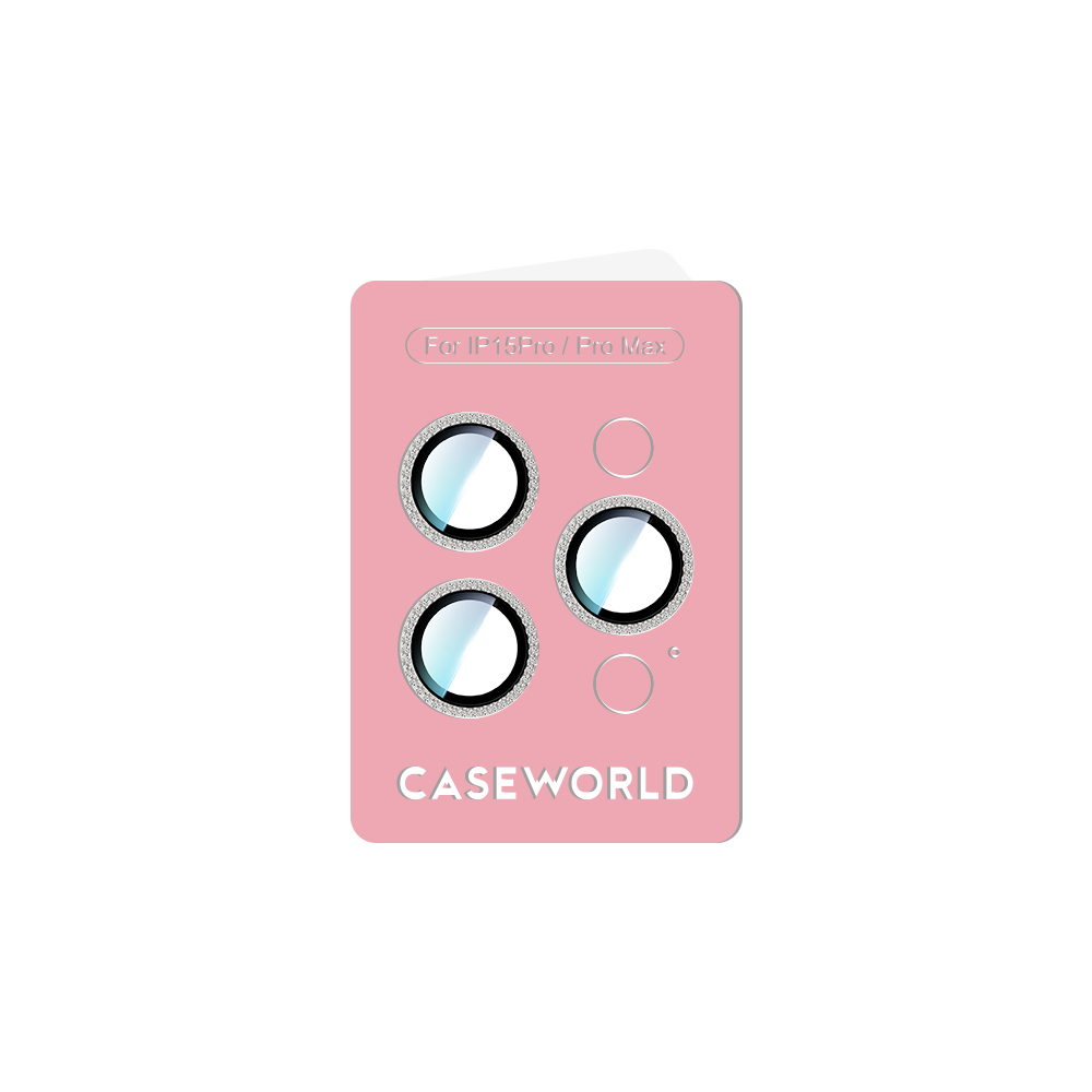 Apple iPhone 15 Pro Max CaseWorld Alloy Sparkling Diamond Series Stone Lens Protector - 10