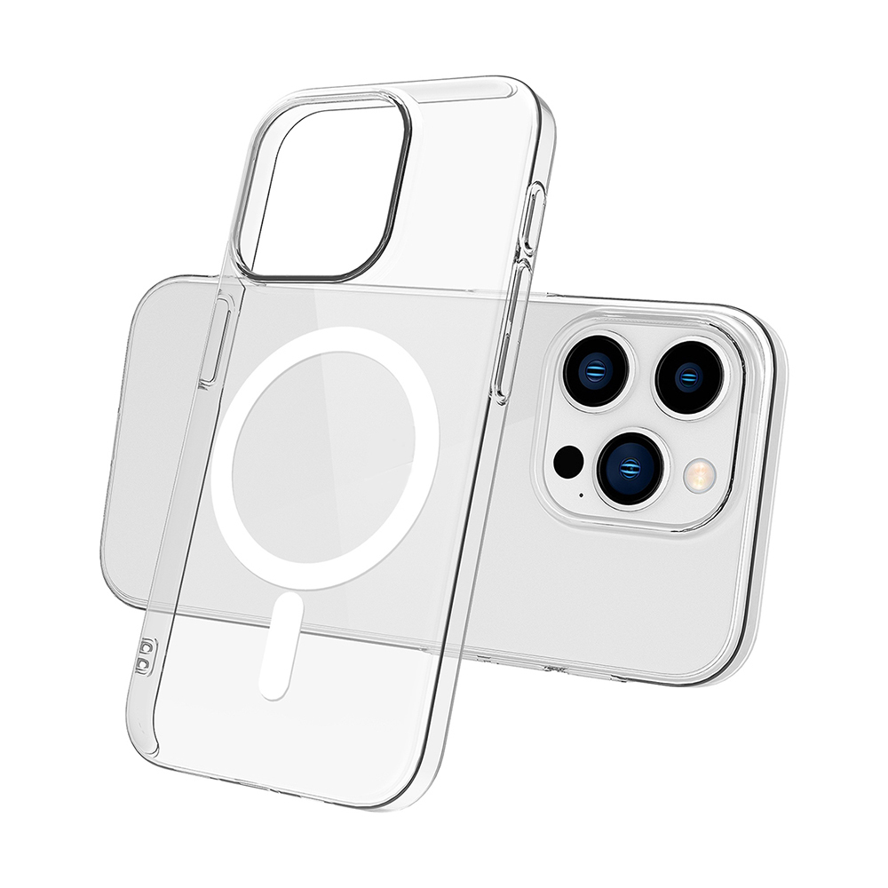 Apple iPhone 15 Pro Max Kamera Korumalı M-Safe Şarj Özellikli Şeffaf Zore London Sert PC Kapak - 4