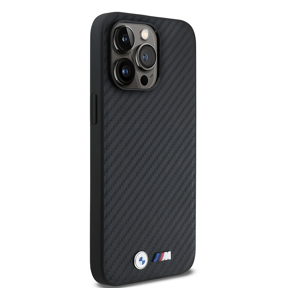 Apple iPhone 15 Pro Max Kılıf BMW Orjinal Lisanslı Karbon Fiber Tasarımlı ve Metal Logolu PU Deri Kapak - 5