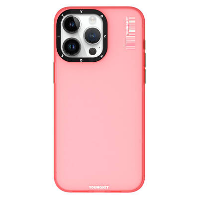 Apple iPhone 15 Pro Max Kılıf Buzlu Mat Tasarım Youngkit Hidden Sand Serisi Kapak Pembe