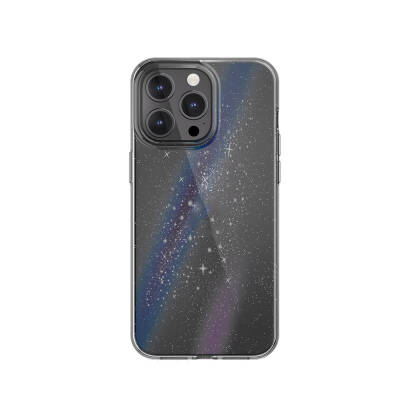 Apple iPhone 15 Pro Max Kılıf Çift Katmanlı IMD Baskılı Bumper Lisanslı Switcheasy Cosmos Nebula Kapak Renksiz