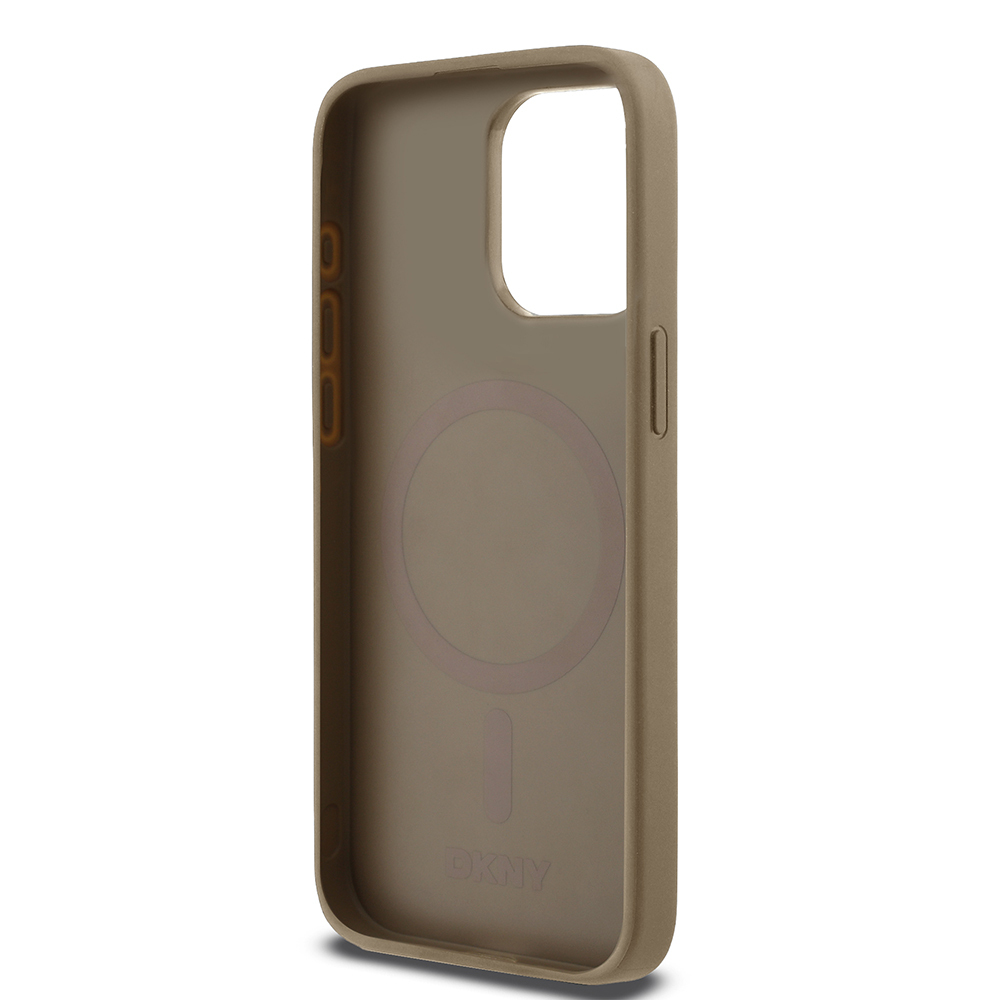 Apple iPhone 15 Pro Max Kılıf DKNY Orjinal Lisanslı M-safe Şarj Özellikli 3D Yazılı Grid Pattern Kapak - 16