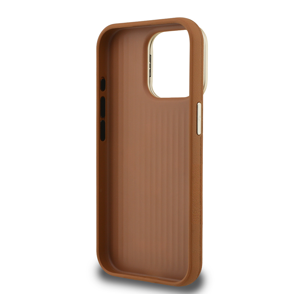 Apple iPhone 15 Pro Max Kılıf Guess Orjinal Lisanslı Grained Yazı Logolu Kamera Standlı Kapak - 11
