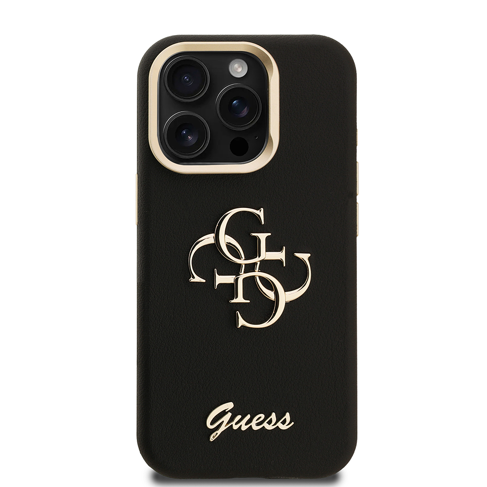 Apple iPhone 15 Pro Max Kılıf Guess Orjinal Lisanslı Grained Yazı Logolu Kamera Standlı Kapak - 14