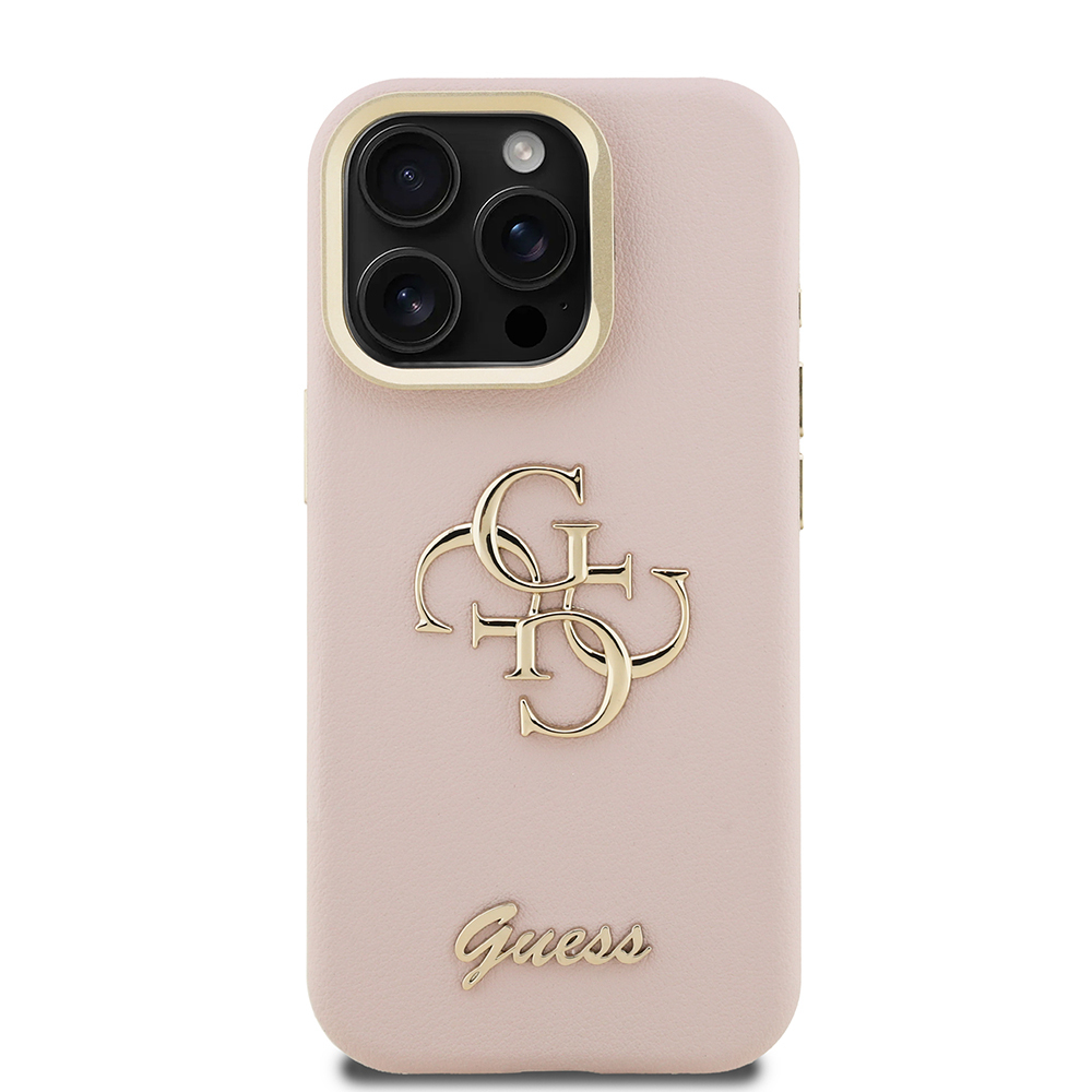 Apple iPhone 15 Pro Max Kılıf Guess Orjinal Lisanslı Grained Yazı Logolu Kamera Standlı Kapak - 28