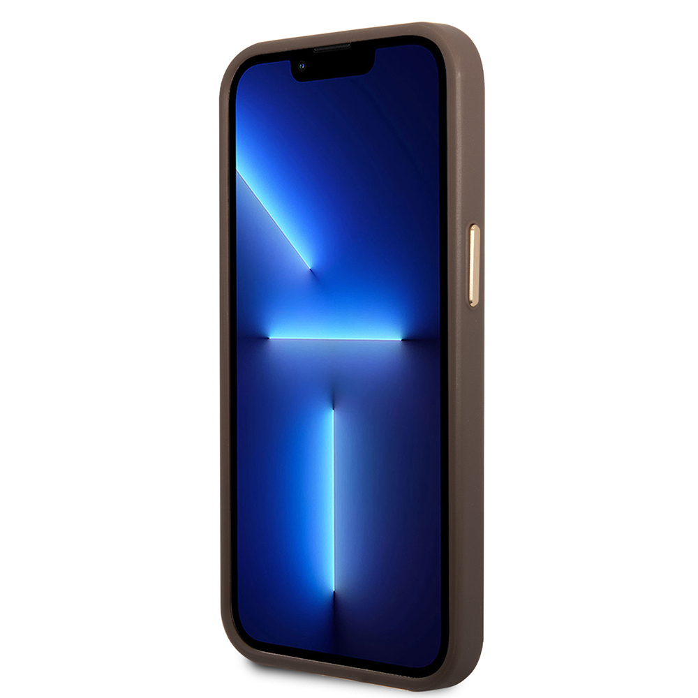 Apple iPhone 15 Pro Max Kılıf Guess Orjinal Lisanslı M-safe Şarj Özellikli 4G Desenli PU Metal Plaka Klasik Logolu Kapak - 15