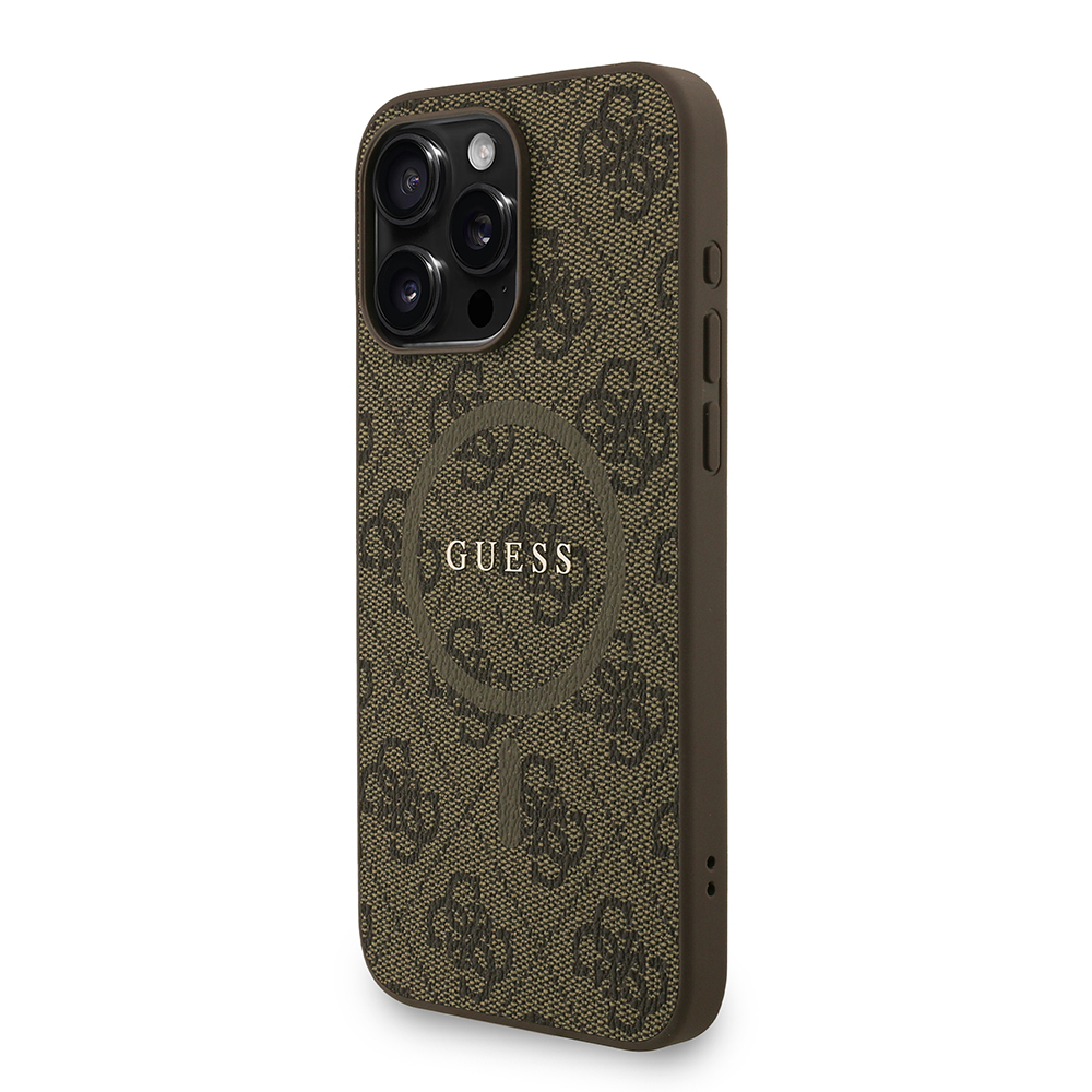 Apple iPhone 15 Pro Max Kılıf Guess Orjinal Lisanslı M-safe Şarj Özellikli PU Deri Bilek Askı İpli Yazı Logolu Kapak - 12