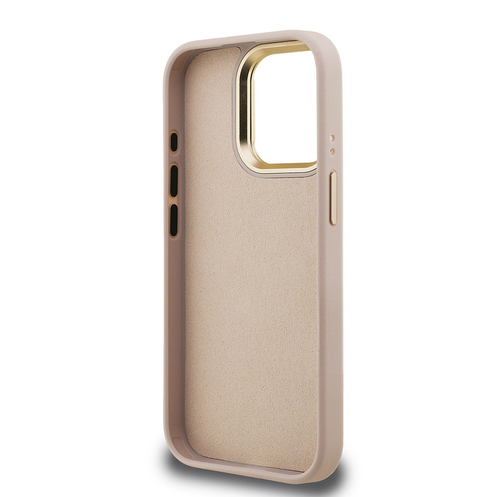 Apple iPhone 15 Pro Max Kılıf Guess Orjinal Lisanslı PU Deri 4G Desenli Metal Büyük 4G ve Yazı Logolu Kamera Standlı Kapak - 25