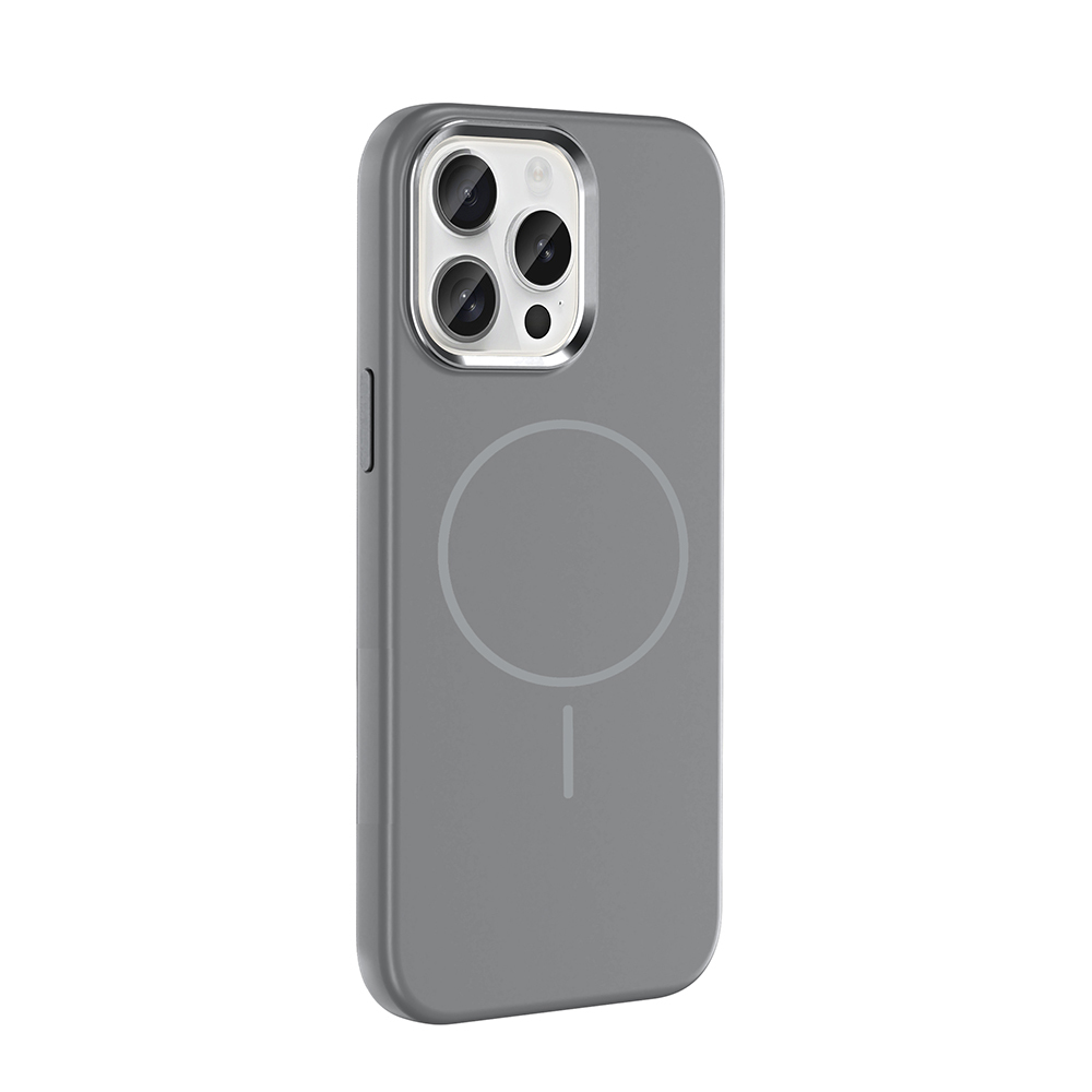 Apple iPhone 15 Pro Max Kılıf M-Safe Şarj Özellikli Metal Kamera Çerçeveli Zore Edi Silikon Kapak - 13