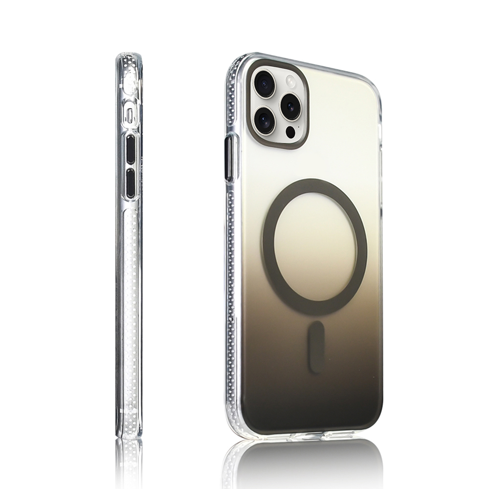 Apple iPhone 15 Pro Max Kılıf M-safe Şarj Özellikli Transparan Renk Geçişli Zore Toros Kapak - 14