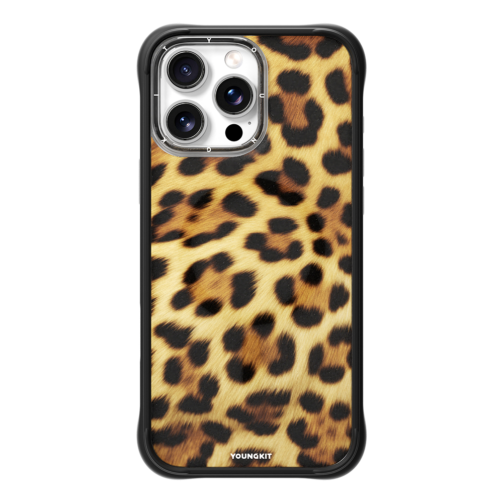 Apple iPhone 15 Pro Max Kılıf M-safe Şarj Özellikli Youngkit Leopard Serisi Kapak - 3