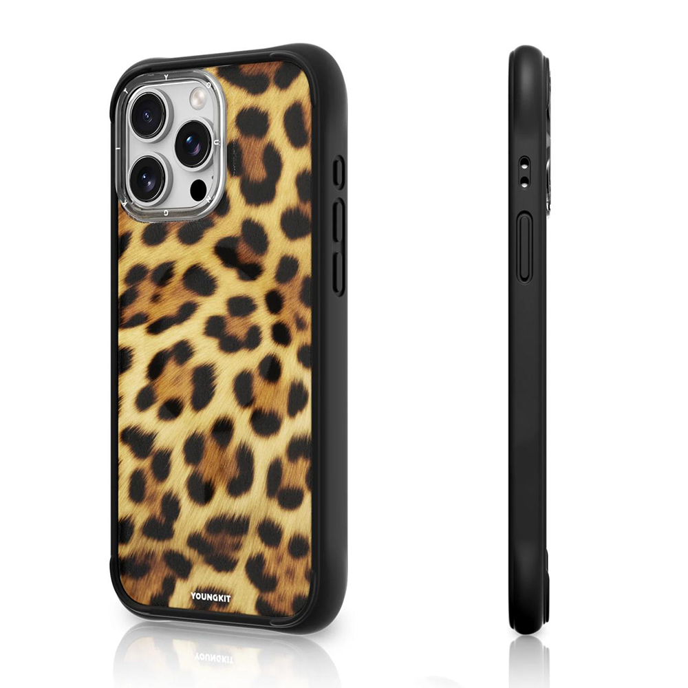 Apple iPhone 15 Pro Max Kılıf M-safe Şarj Özellikli Youngkit Leopard Serisi Kapak - 6