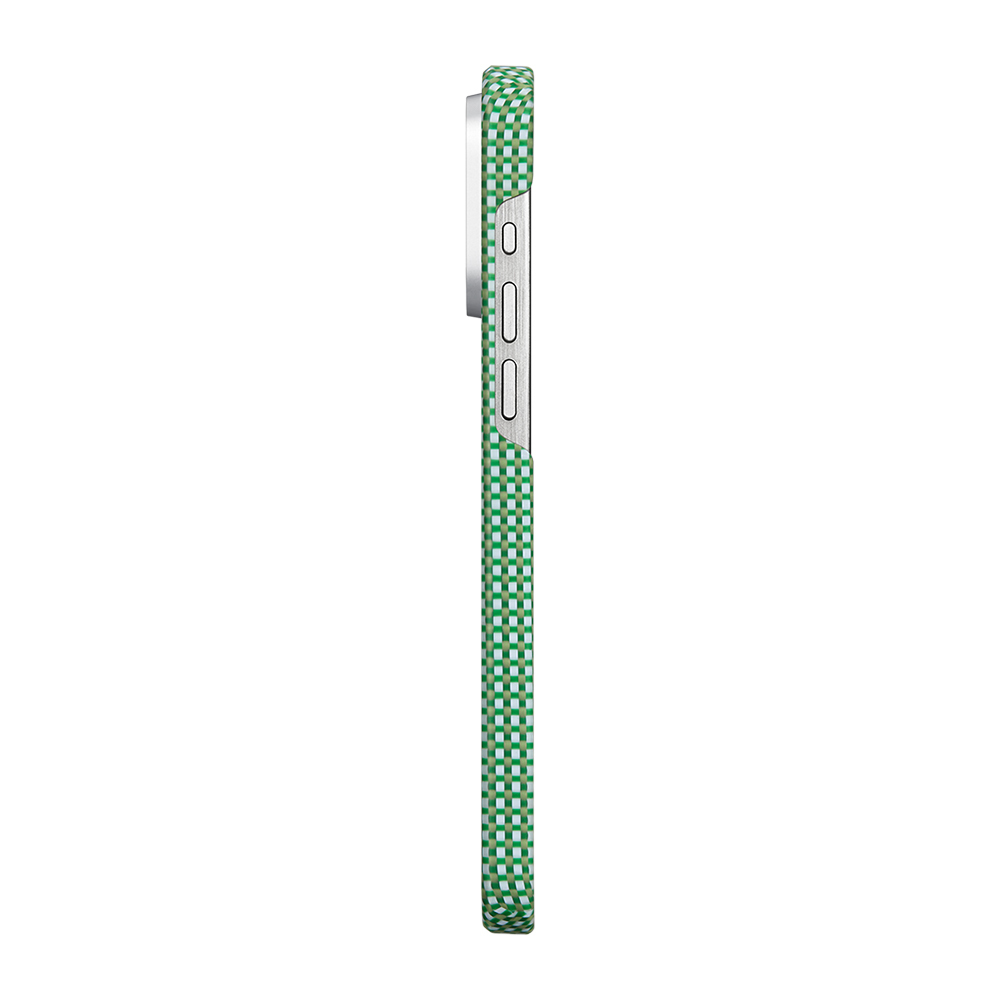 Apple iPhone 15 Pro Max Kılıf M-safe Şarj Özellikli Aramid Fiber Pitaka Ultra-Slim Classic Serisi Forest Green Kapak - 4