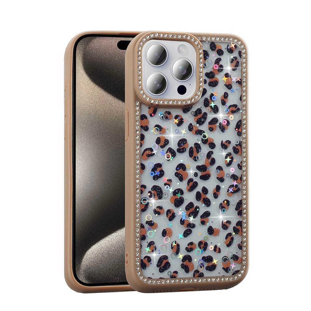 Apple iPhone 15 Pro Max Kılıf Taşlı ve Simli Tasarım Zore Azra Kapak - 2